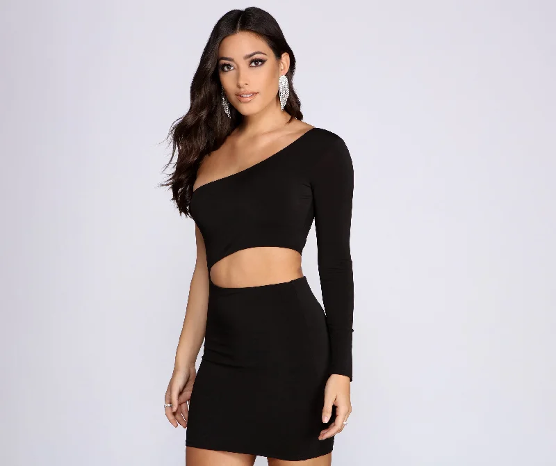 Cut Out For This One Shoulder Mini Dress