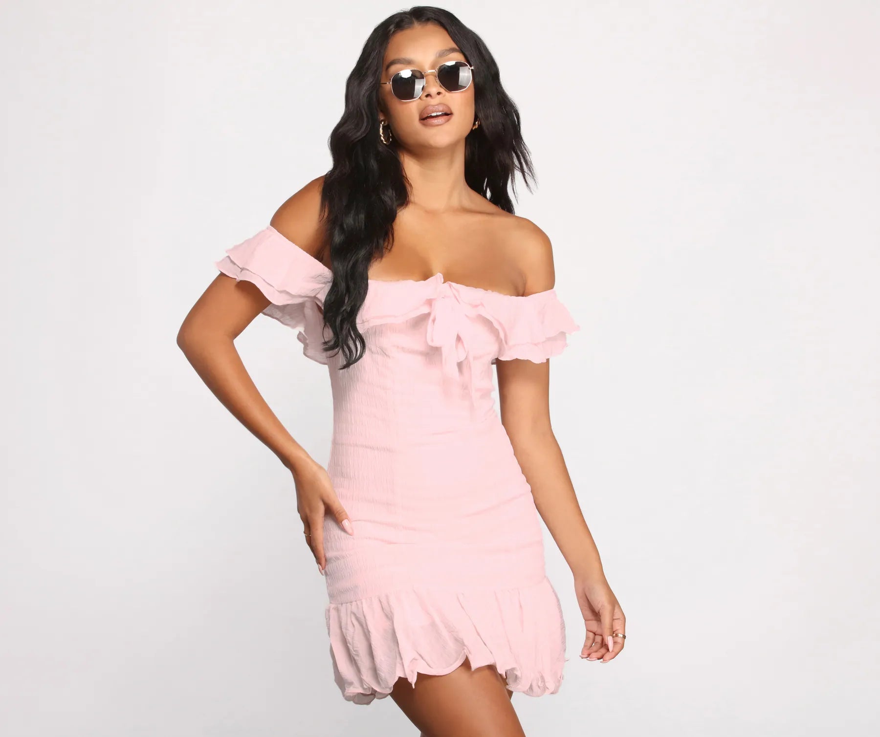 Romanced in Ruffles A-Line Mini Dress