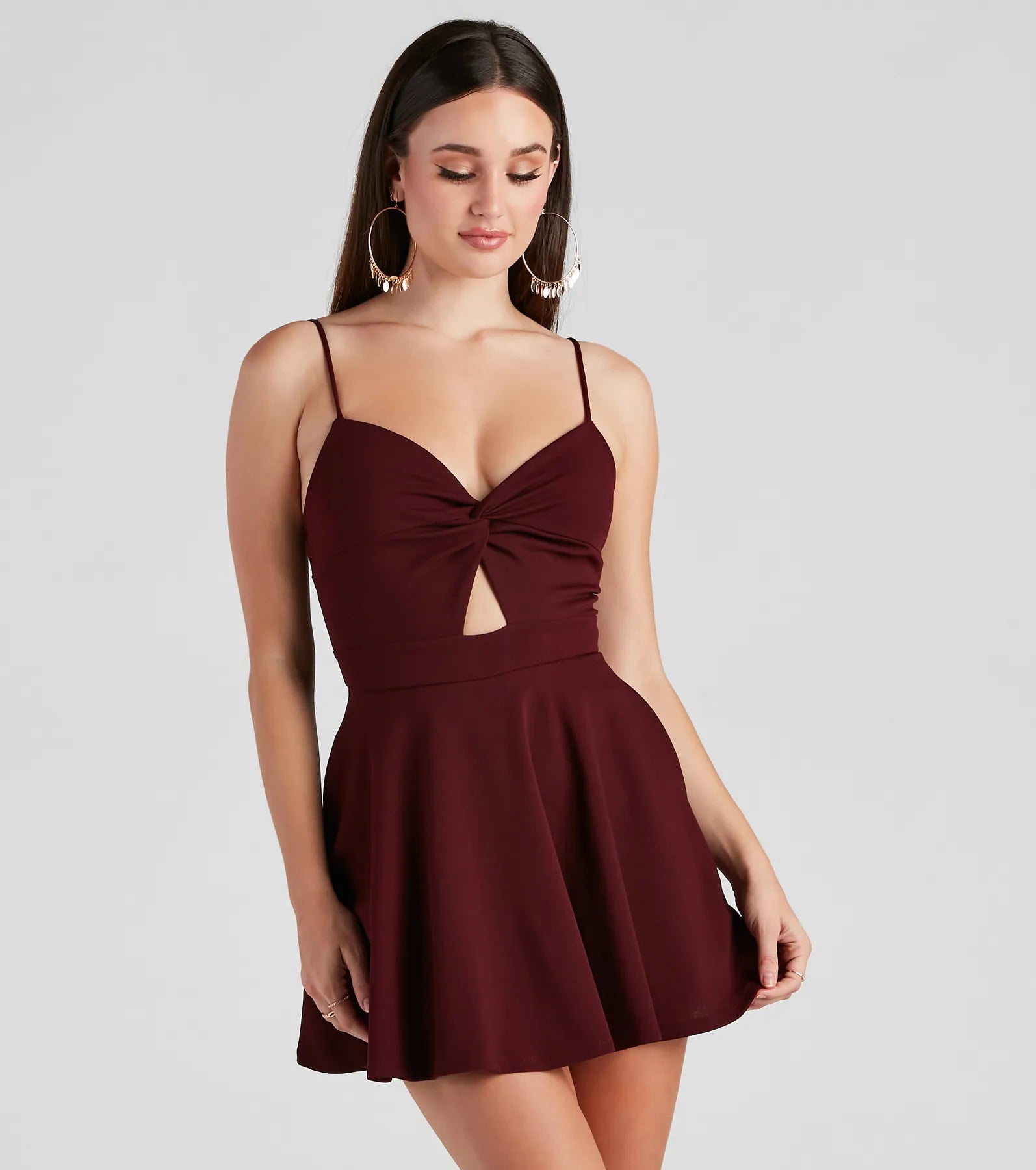 Trendy Twist-Front Skater Romper