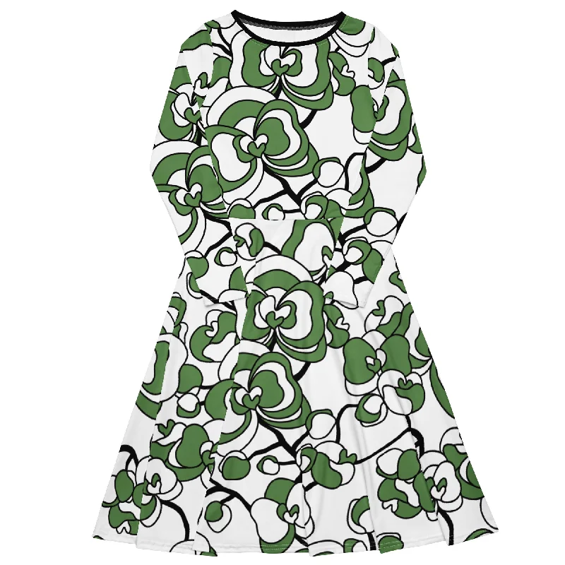 JUBILEE simply green - Midi dress with long sleeves and pockets