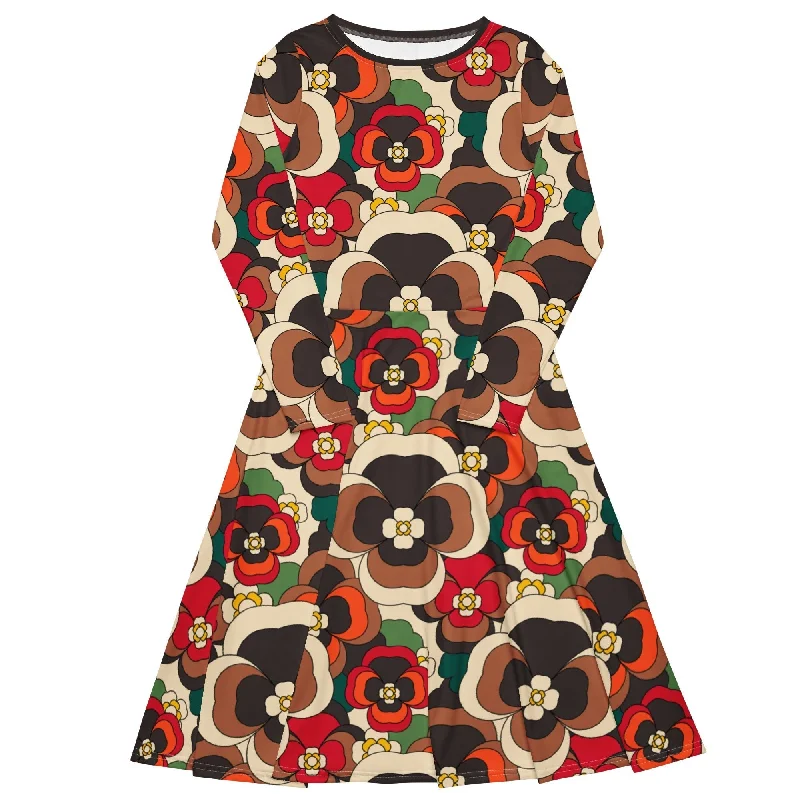 PANSY FANTASY retro - Midi dress with long sleeves and pockets