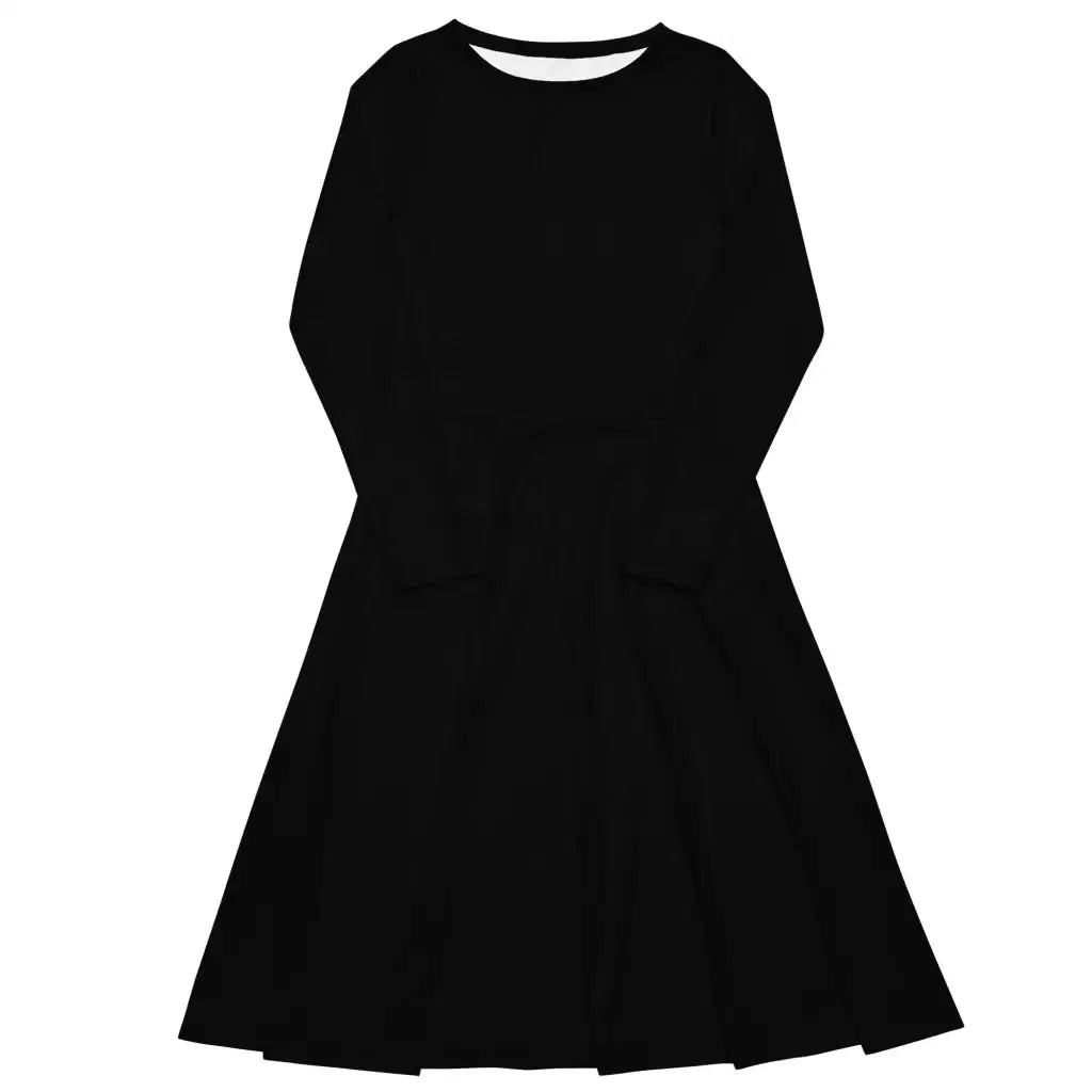 BASIC black - Midi dress with long sleeves and pockets