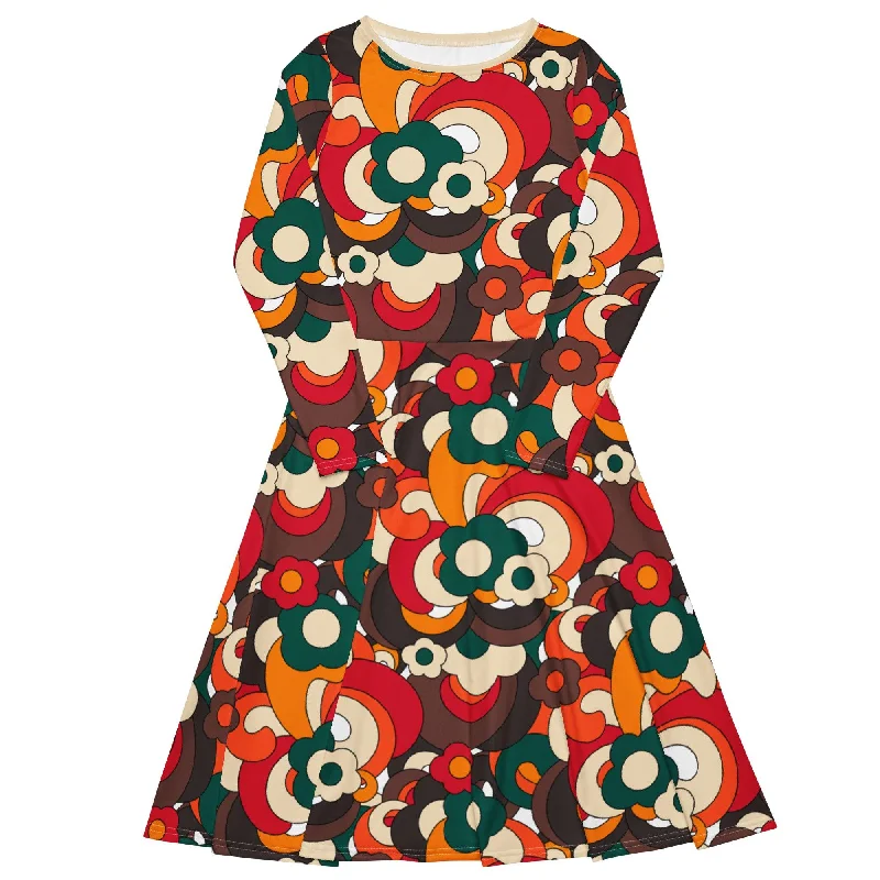 FLORENCE retro - Midi dress with long sleeves and pockets