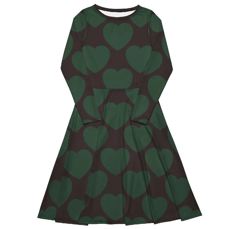 ELLIE LOVE forest - Midi dress with long sleeves and pockets