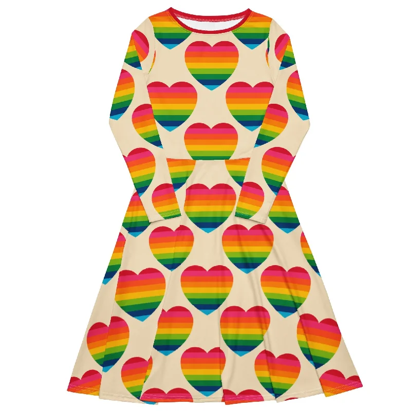 ELLIE LOVE rainbow - Midi dress with long sleeves and pockets