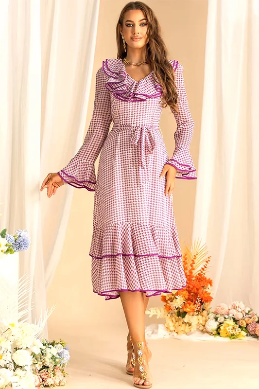 Flirty Autumn Long Sleeve Midi Dress