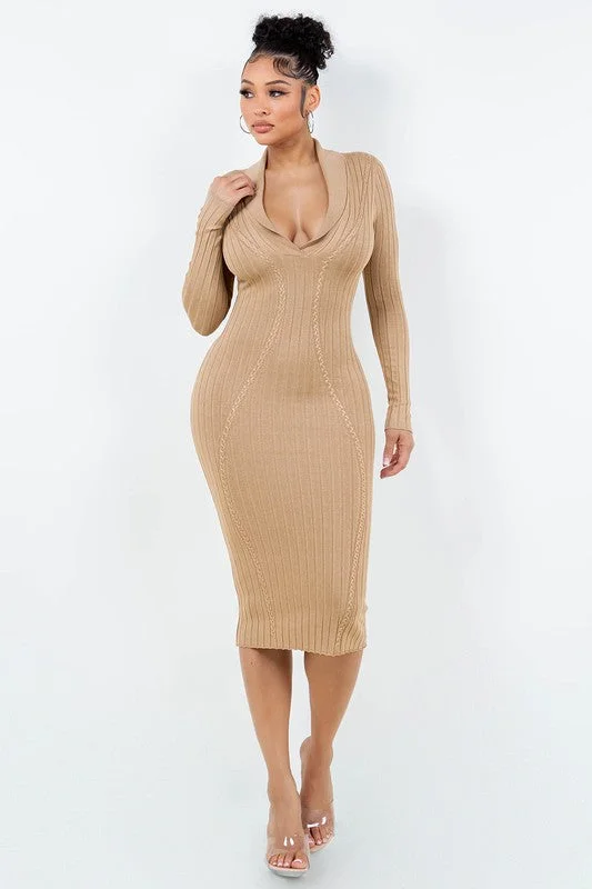 Keepin' it Classy Collared Ribbed Dress