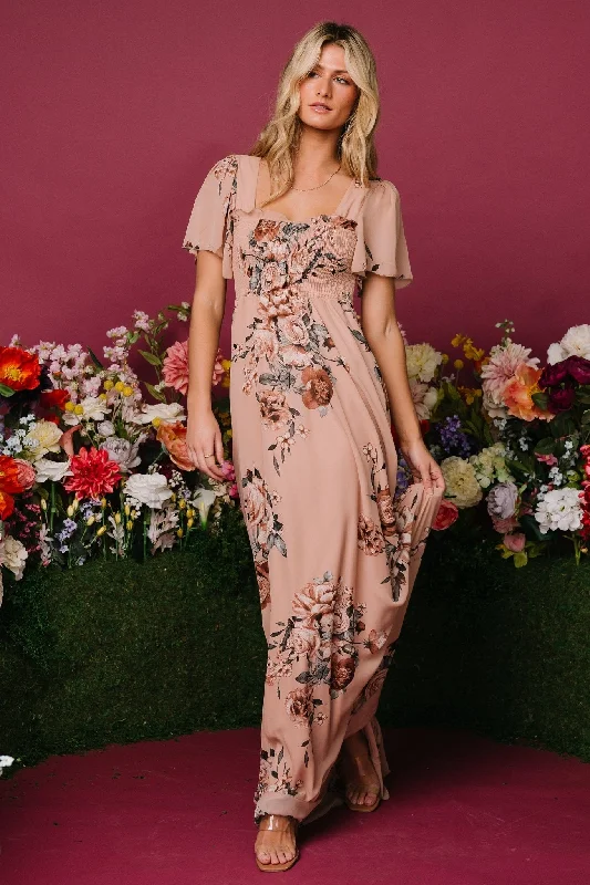 Fleur Maxi Dress | Nude Floral