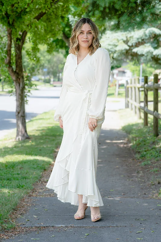 Gabriella Wrap Maxi Dress in Ivory (FINAL SALE)