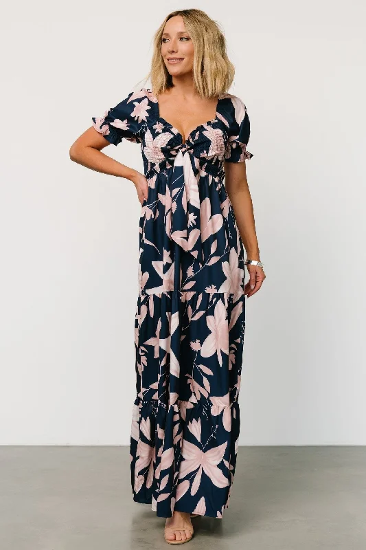 Hilaria Maxi Dress | Navy + Blush