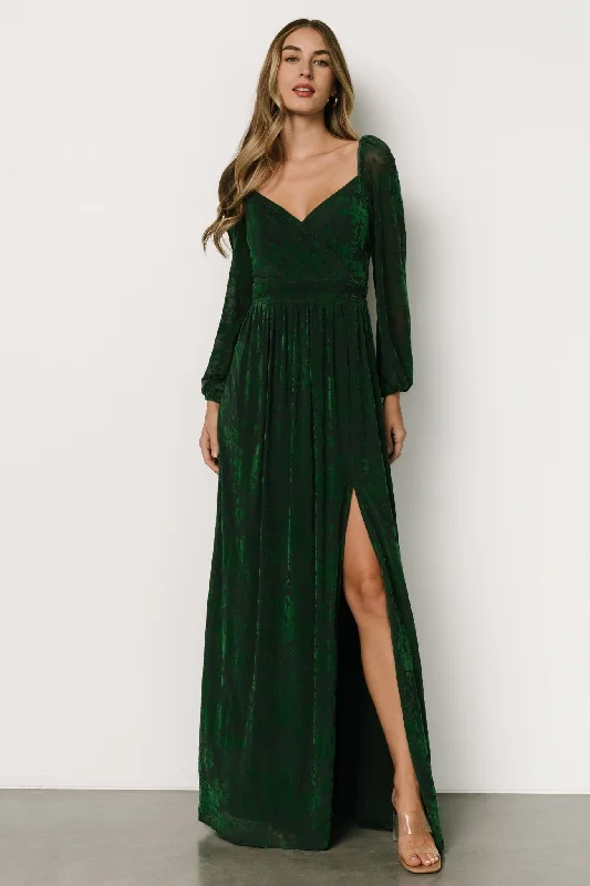 Mable Velvet Maxi Dress | Green