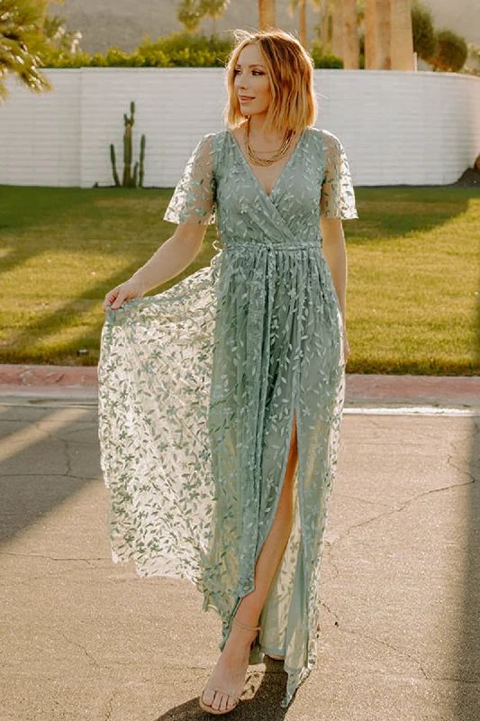 Marseille Embossed Maxi Dress | Eucalyptus