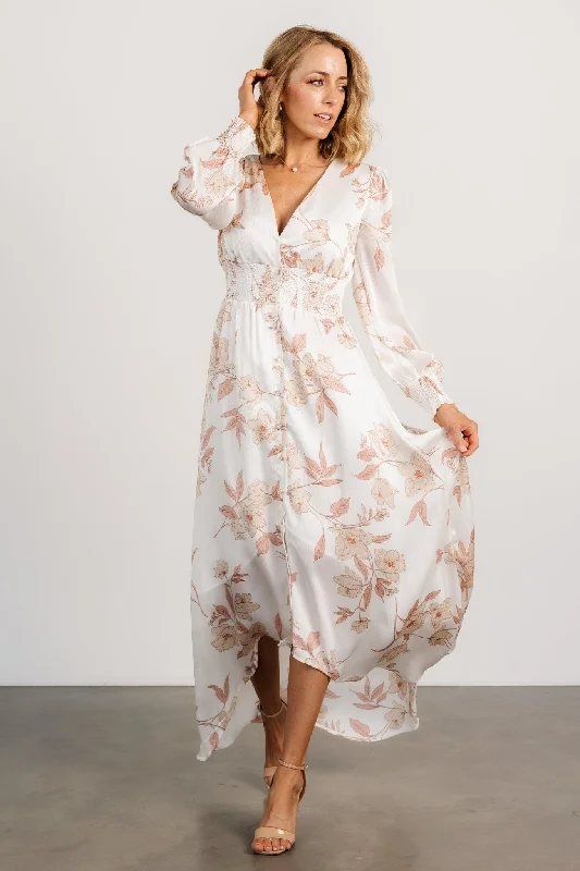 Mayfair High Low Maxi Dress | White Floral