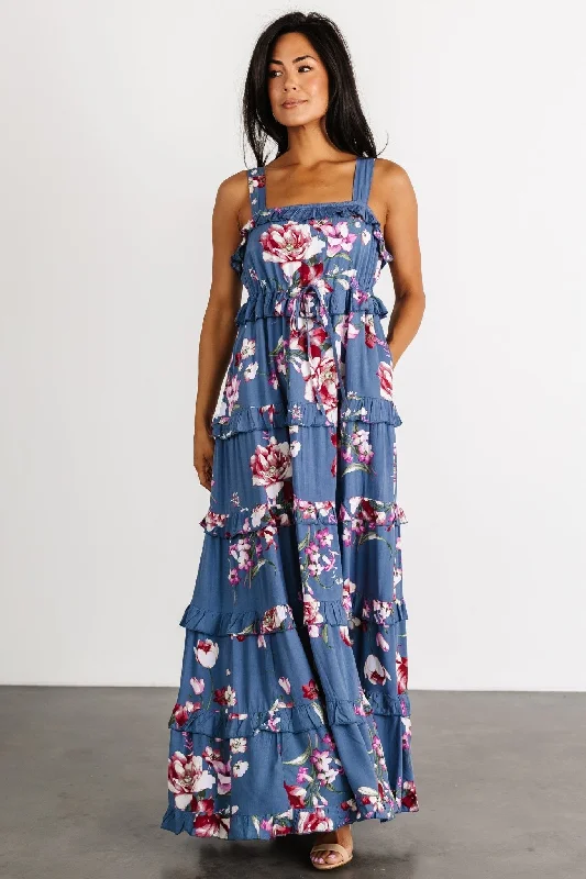 Raine Tank Maxi Dress | Blue Floral