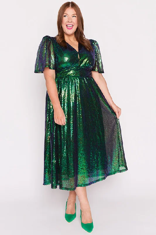 Tamie Green Party Sequins Dress